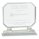 Clear 8" Rectangle Crystal on Pedestal Base