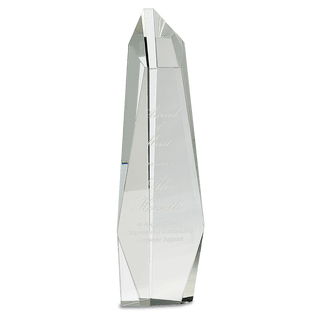 12" Clear Crystal Facet Slant-Top Tower