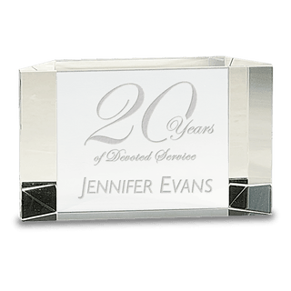 5" x 3" Clear Crystal Facet Block