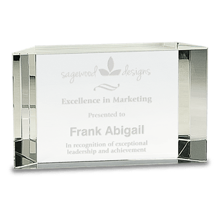6" x 3 1/2" Clear Crystal Facet Block