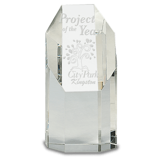6 1/4" Clear Crystal Octagon Tower
