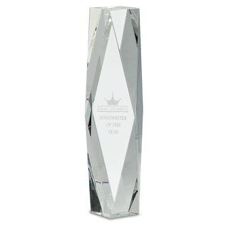 12" Clear Crystal Facet Tower