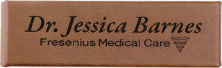 Dark Brown 6 1/2" x 2" Laserable Leatherette Double Pen Case