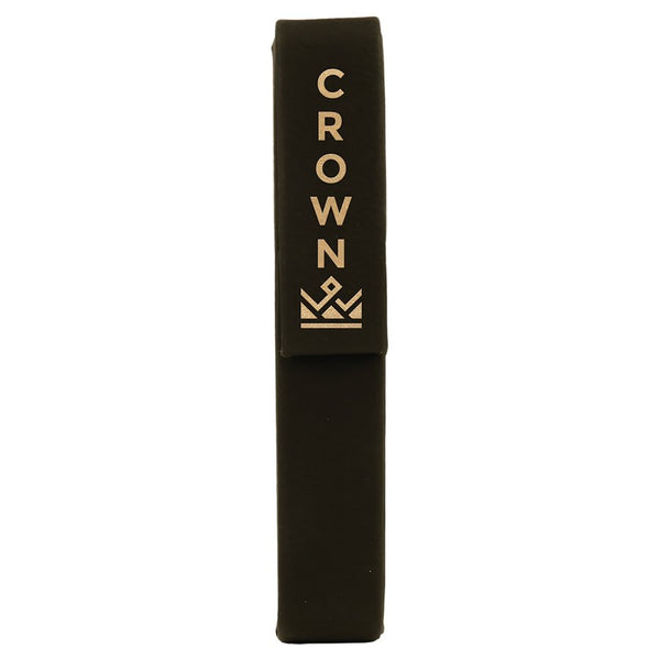Black/Gold 6 1/2" x 1" Laserable Leatherette Single Pen Case