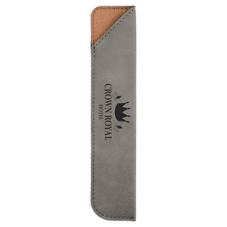Gray 6 1/4" Laserable Leatherette Pen Sleeve