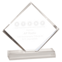 Clear 3 1/2" x 3 1/2" Diamond Jewel Beveled Acrylic Blank