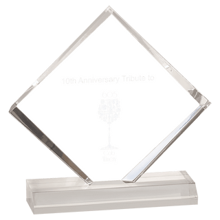 Clear 5" x 5" Diamond Jewel Beveled Acrylic Blank