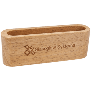4 1/2" Beech Wood Business Card Holder