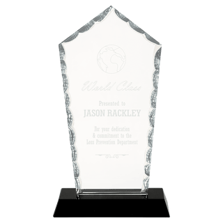 7 3/4" Diamond Facet Glass on Black Base