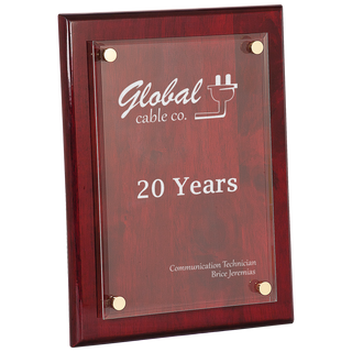 9" x 12" Rosewood Piano Finish Floating Acrylic Plaque