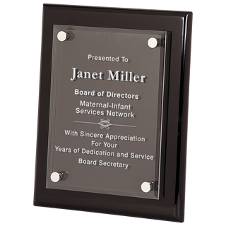 8" x 10" Black Piano Finish Floating Acrylic Plaque