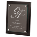 Black 10 1/2" x 13" Piano Finish Floating Glass Plaque