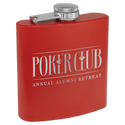Red 6 oz. Matte Powder Coated Laserable Stainless Steel Flask