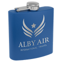 Royal Blue 6 oz. Matte Powder Coated Laserable Stainless Steel Flask