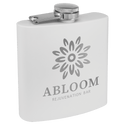 White 6 oz. Matte Powder Coated Laserable Stainless Steel Flask