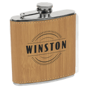 Bamboo Stainless Steel 6 oz. Flask