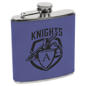 Purple Black Stainless Steel 6 oz. Flask