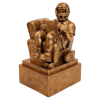 9" Antique Gold Fantasy Football Man in Chair Resin