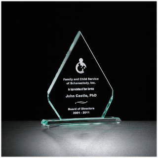 6" x 7 1/2" Diamond Series Glass Award