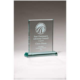 6" x 7" Premium Series Jade Glass Award