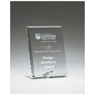 Clear Glass Award with Silver 4" x 6" Plated Easel Post