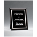 Black Glass Plaque with Silver 5" x 7" Border and Easel Back