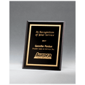 Black Glass Plaque with Gold 5" x 7" Border and Easel Back