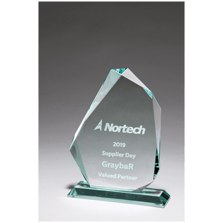 5 1/8" x 7 5/8" Iceberg Series Thick Jade Glass Award
