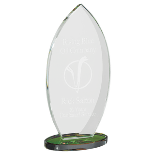 7 7/8" Flame Series Clear Glass Award with Prism-Effect Base