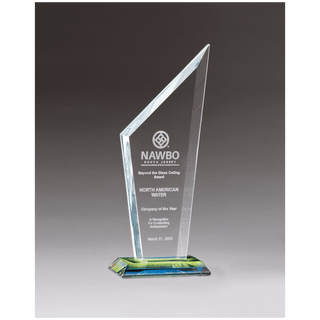 3 3/8" x 8 3/4" x 3/8" Thick Zenith Series Clear Glass with Prism-Effect   Base
