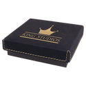 Black/Gold 4" x 4" Medal Box with Laserable Leatherette Lid