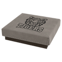 Gray 4" x 4" Medal Box with Laserable Leatherette Lid