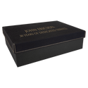 Black/Gold 9 7/8" x 7 1/8" Gift Box with Laserable Leatherette Lid