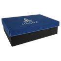 Blue/Silver 9 7/8" x 7 1/8" Gift Box with Laserable Leatherette Lid