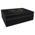 Black/Gold 10 1/4" x 7 1/2" Laserable Leatherette Premium Gift Box