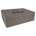 Gray 10 1/4" x 7 1/2" Laserable Leatherette Premium Gift Box