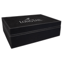Black/Silver 10 1/4" x 7 1/2" Laserable Leatherette Premium Gift Box