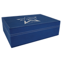 Blue/Silver 10 1/4" x 7 1/2" Laserable Leatherette Premium Gift Box