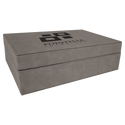 Gray 12 1/4" x 8 1/4" Laserable Leatherette Premium Gift Box