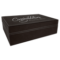 Black/Silver 12 1/4" x 8 1/4" Laserable Leatherette Premium Gift Box