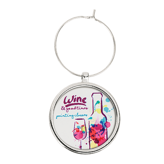 Wine Glass Charm 1" Insert Holder/Insert Not Included