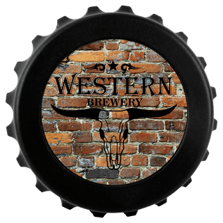 Black Bottle Cap Opener with 2" Insert Holder and Magnets