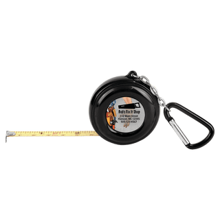 2-Sided 6-Foot Black Tape Measure Keychain