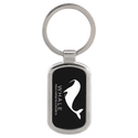 Black 1 1/8" x 1 7/8" Laserable Rectangle Keychain