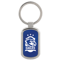 Blue 1 1/8" x 1 7/8" Laserable Rectangle Keychain
