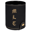 Black/Gold Laserable Leatherette Dice Cup with 5 Dice