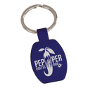 Blue 1 5/8" Laserable Rectangle Keychain