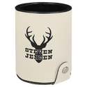 White Laserable Leatherette Dice Cup with 5 Dice