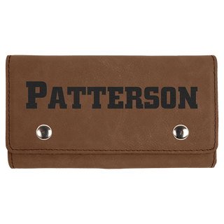 Dark Brown Laserable Leatherette Card & Dice Set