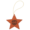 Rawhide Laserable Leatherette Star Ornament with Gold String